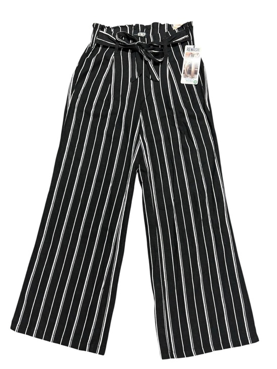 Rewash Pants - NWT Wide-Leg Linen Blend Pants w slimming Vertical Stripe and Paperbag waist - S